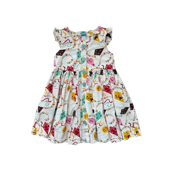 Little Miss Marmalade Kite Print Button Front Dress 5 - Picture 1 of 5